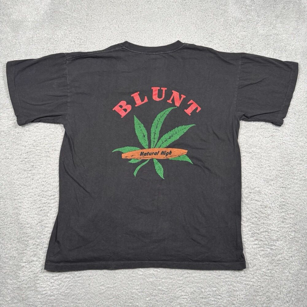 VTG 90s BLUNT Natural High National Light Weed Rap Tee T-Shirt Size XL